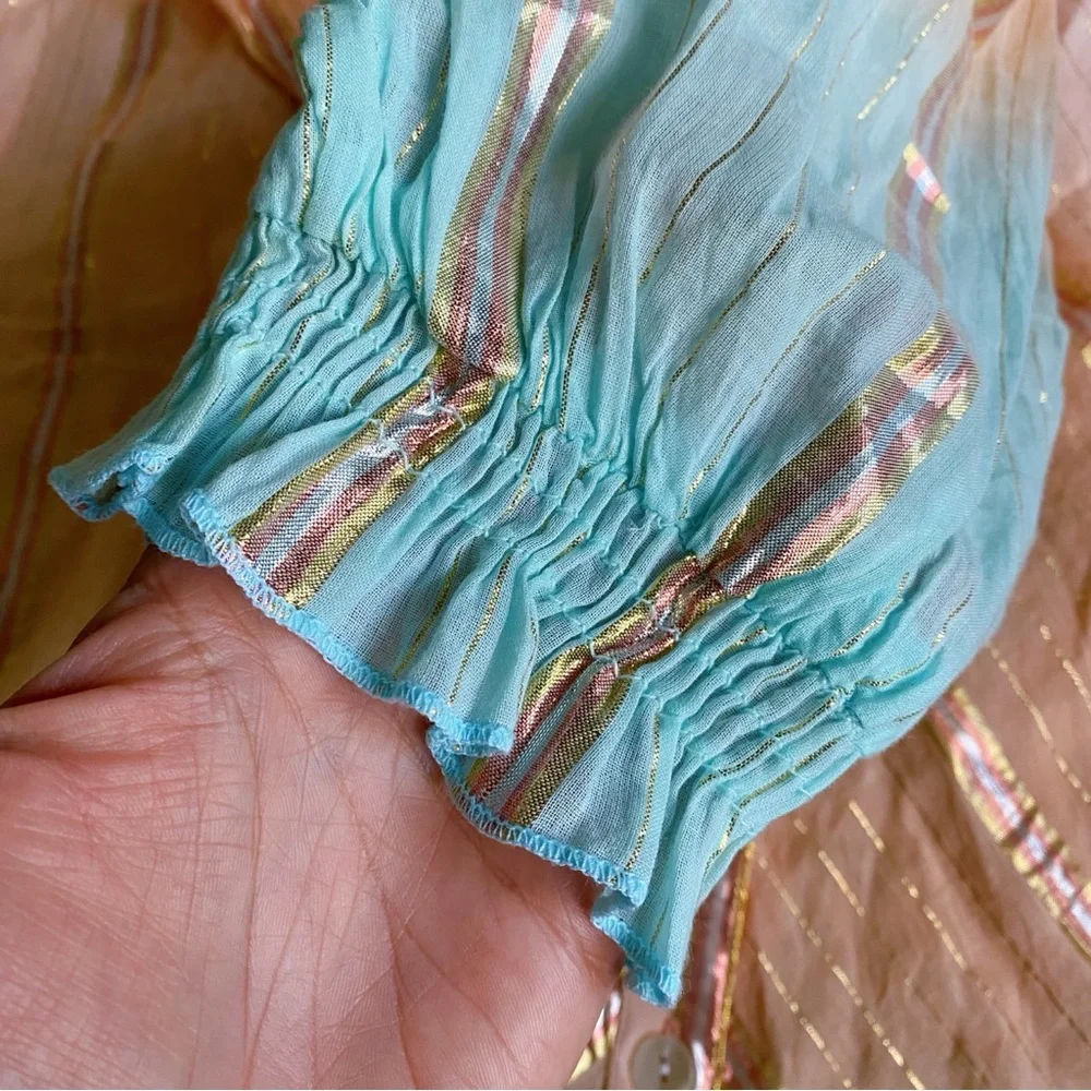 🩵 MISS JUNE PEACH BLUE OMBRÉ COLLARED LOOSE FIT MINI DRESS! (no belt) - Picture 13 of 16